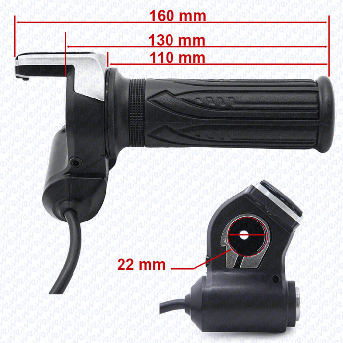 Mansoane universale cu acceleratie si cheie contact pentru biciclete si trotinete electrice - 36V [4]