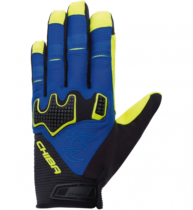 Manusi cu degete Chiba Threesixty, Albastru/Galben Fluo/Negru, 7, S [2]