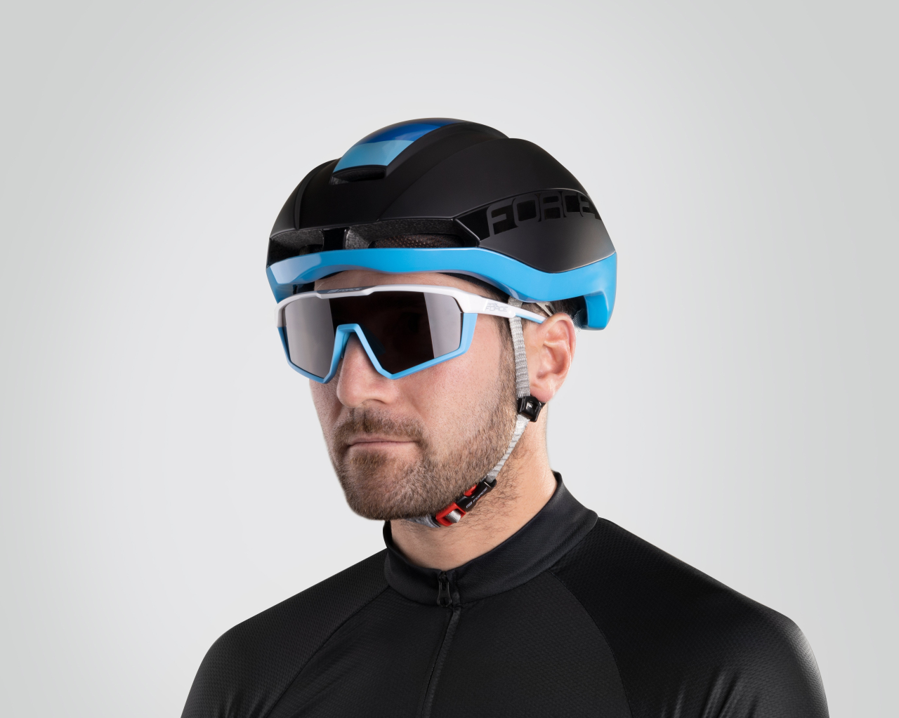 Ochelari Force Apex lentila negru contrast, alb/bleu [5]