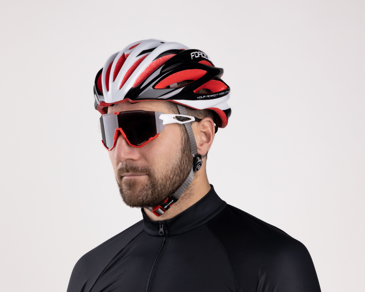 Ochelari Force Creed alb/rosu, lentila neagra oglinda [6]