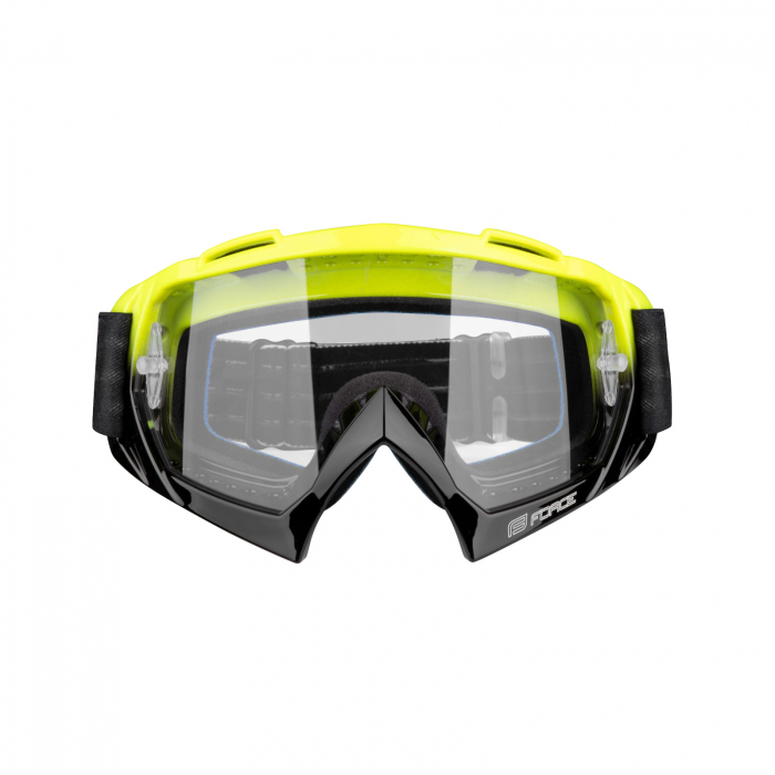 Ochelari Force Grime lentile transparente + 10 tear offs negru-fluo [2]