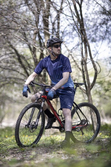 Pantaloni scurti Force Blade MTB, lenjerie cu bazon, Rosu, XL [8]