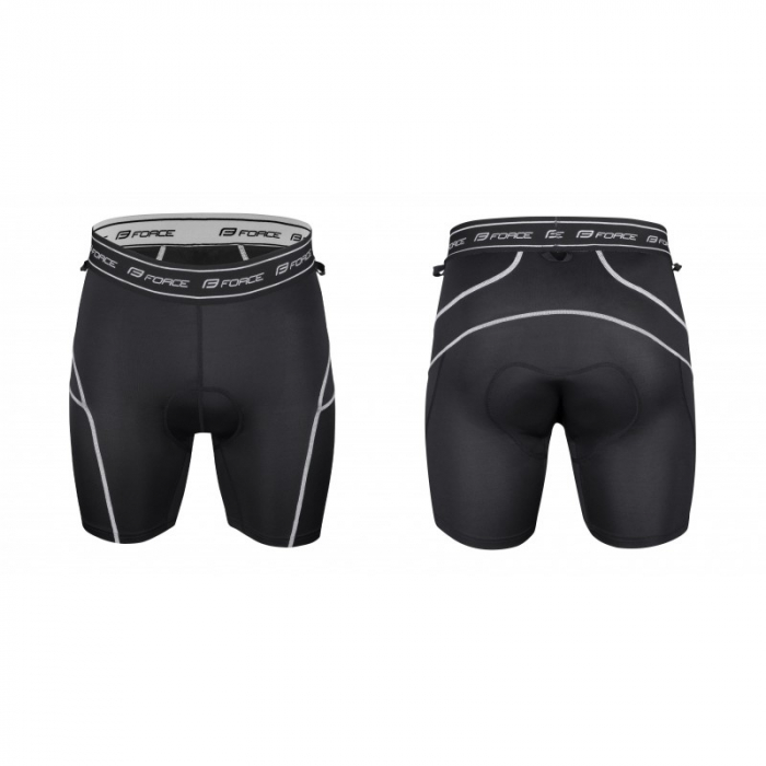 Pantaloni scurti Force Blade MTB, lenjerie cu bazon, Negru, XL [3]