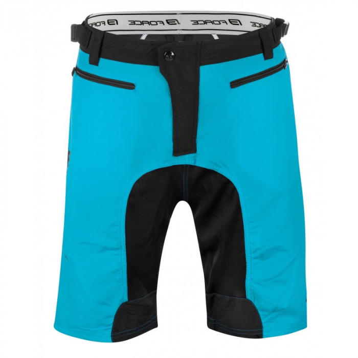 Pantaloni scurti Force MTB-11, bazon detasabil, Albastru/Negru, XL [2]