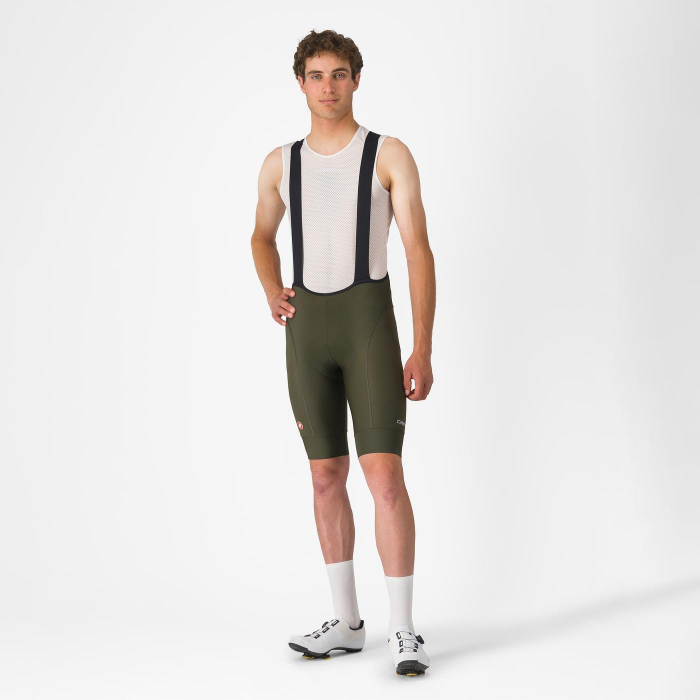 Pantaloni scurti cu bretele Castelli Competizione 2, pentru barbati, verde inchis, L [4]