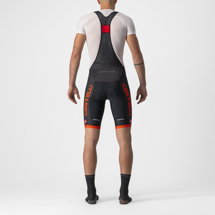 Pantaloni scurti cu bretele Castelli Competizione Kit, Negru/Portocaliu, XXXL [2]