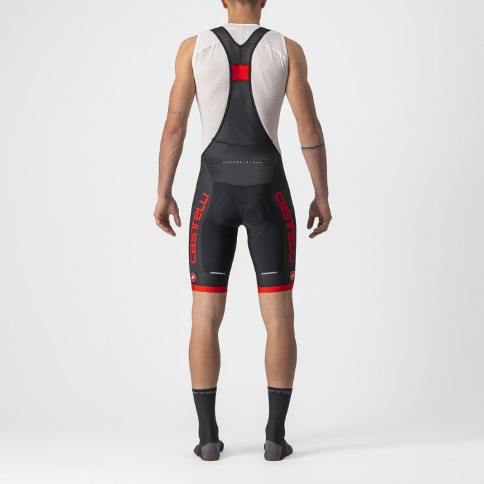 Pantaloni scurti cu bretele Castelli Competizione Kit, Negru/Rosu, M [2]