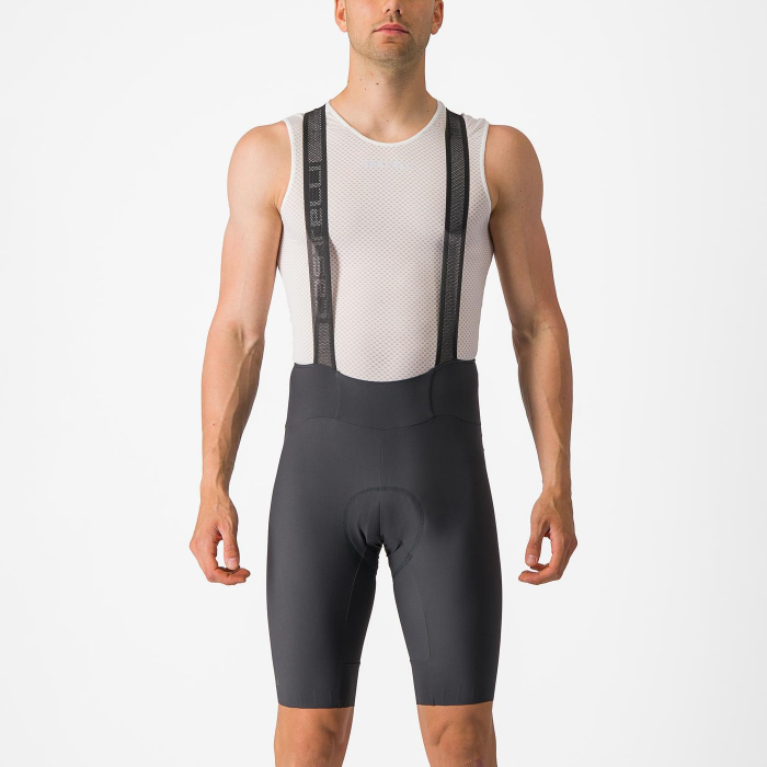 Pantaloni scurti cu bretele Castelli Espresso, pentru barbati, gri inchis, L [4]