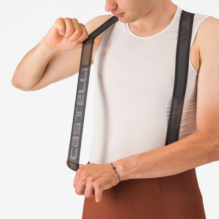 Pantaloni scurti cu bretele Castelli Espresso, pentru barbati, maro mocha inchis, XS [6]
