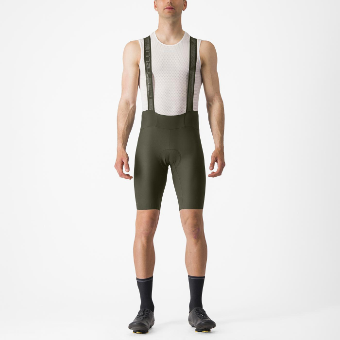 Pantaloni scurti cu bretele Castelli Espresso, pentru barbati, verde inchis, M [1]