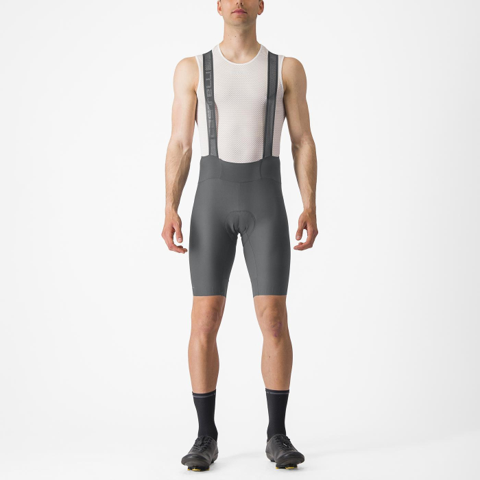 Pantaloni scurti cu bretele Castelli Espresso, Gri Gunmetal, L [1]