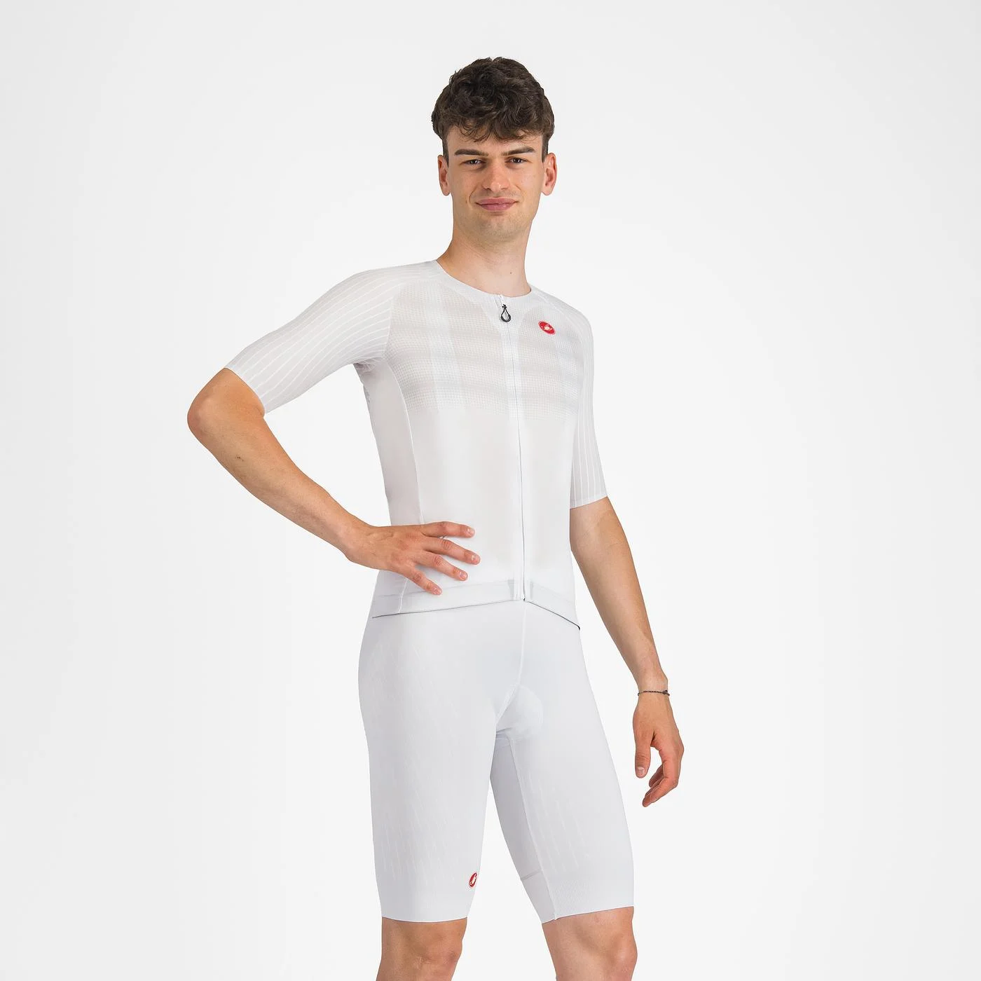 Pantaloni scurti cu bretele Castelli Free Aero Race S, pentru barbati, alb, L [1]