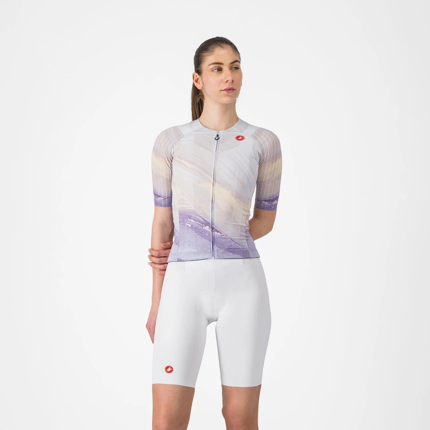 Pantaloni scurti cu bretele Castelli Free Aero Race S W, pentru femei, alb, XS [1]