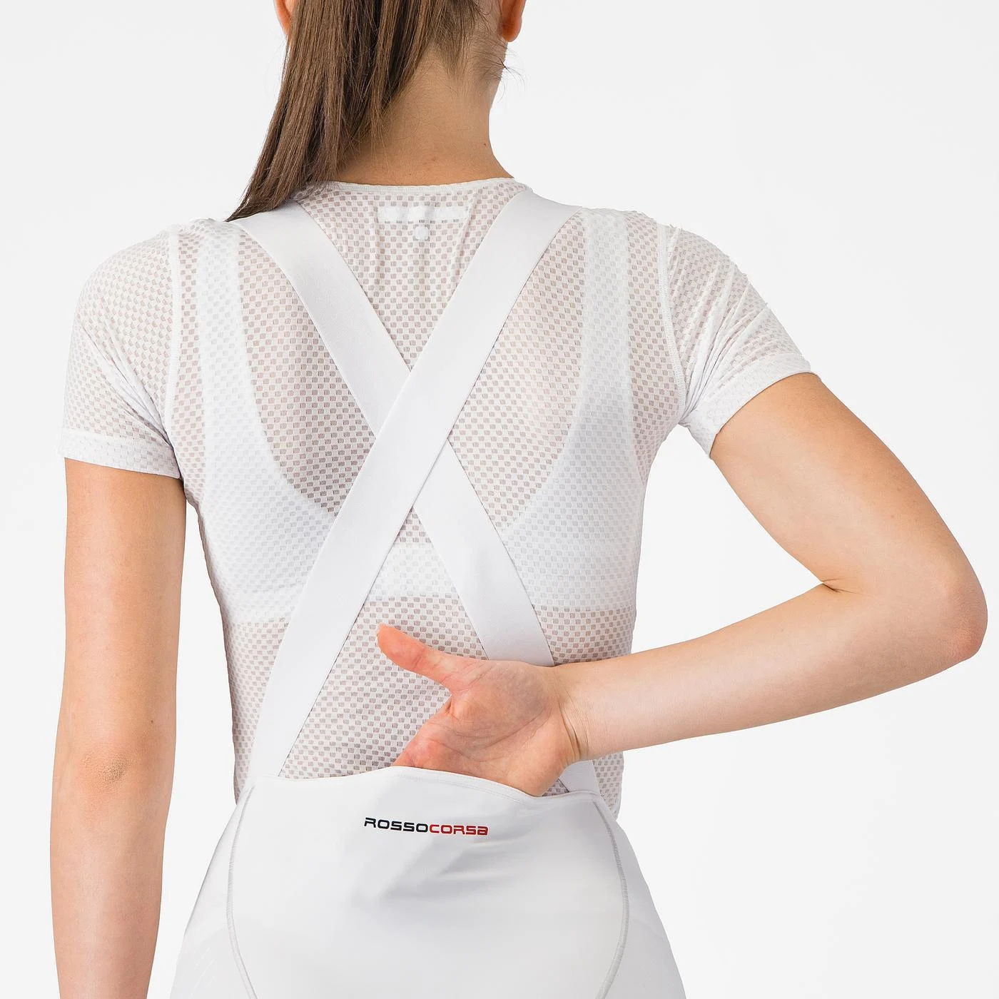 Pantaloni scurti cu bretele Castelli Free Aero Race S W, pentru femei, alb, XS [7]