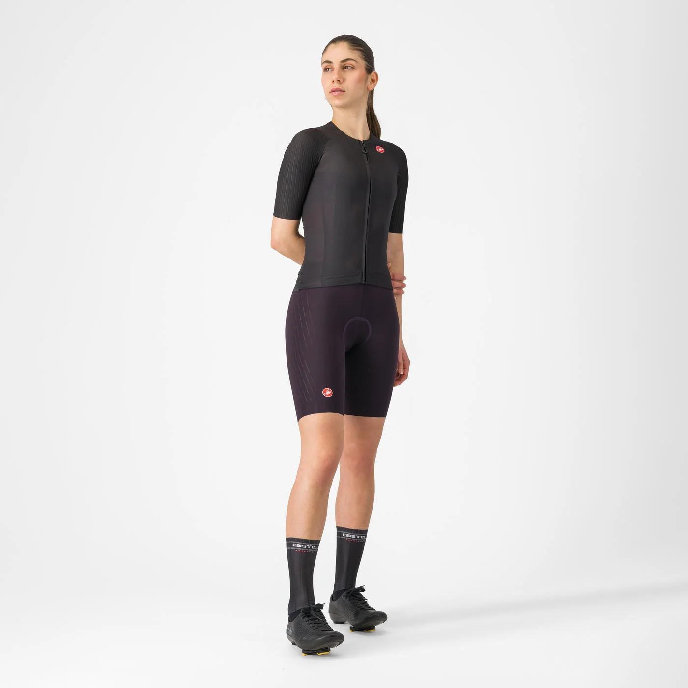 Pantaloni scurti cu bretele Castelli Free Aero Race S W, pentru femei, mov nocturn inchis, XS [3]