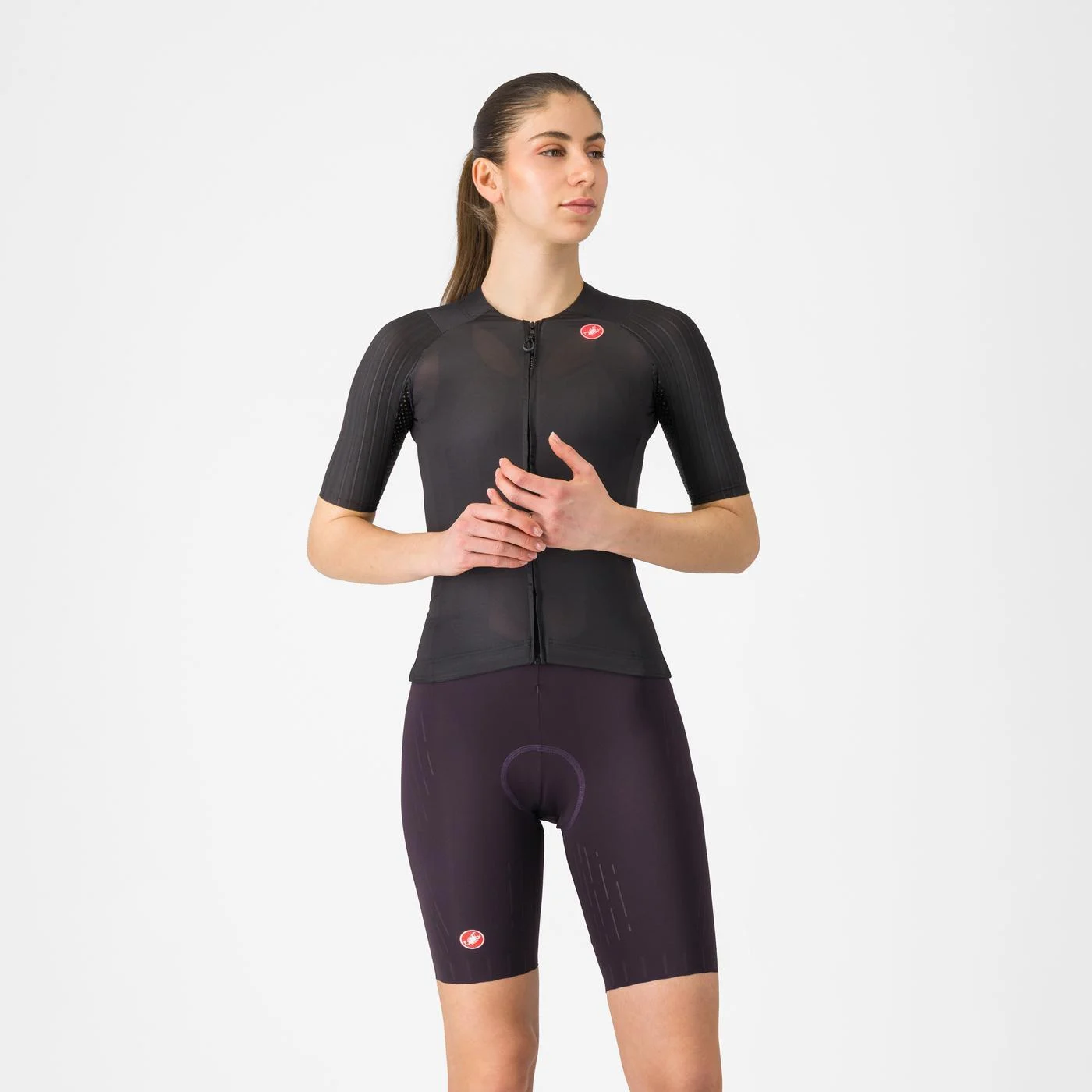 Pantaloni scurti cu bretele Castelli Free Aero Race S W, pentru femei, mov nocturn inchis, XS [1]