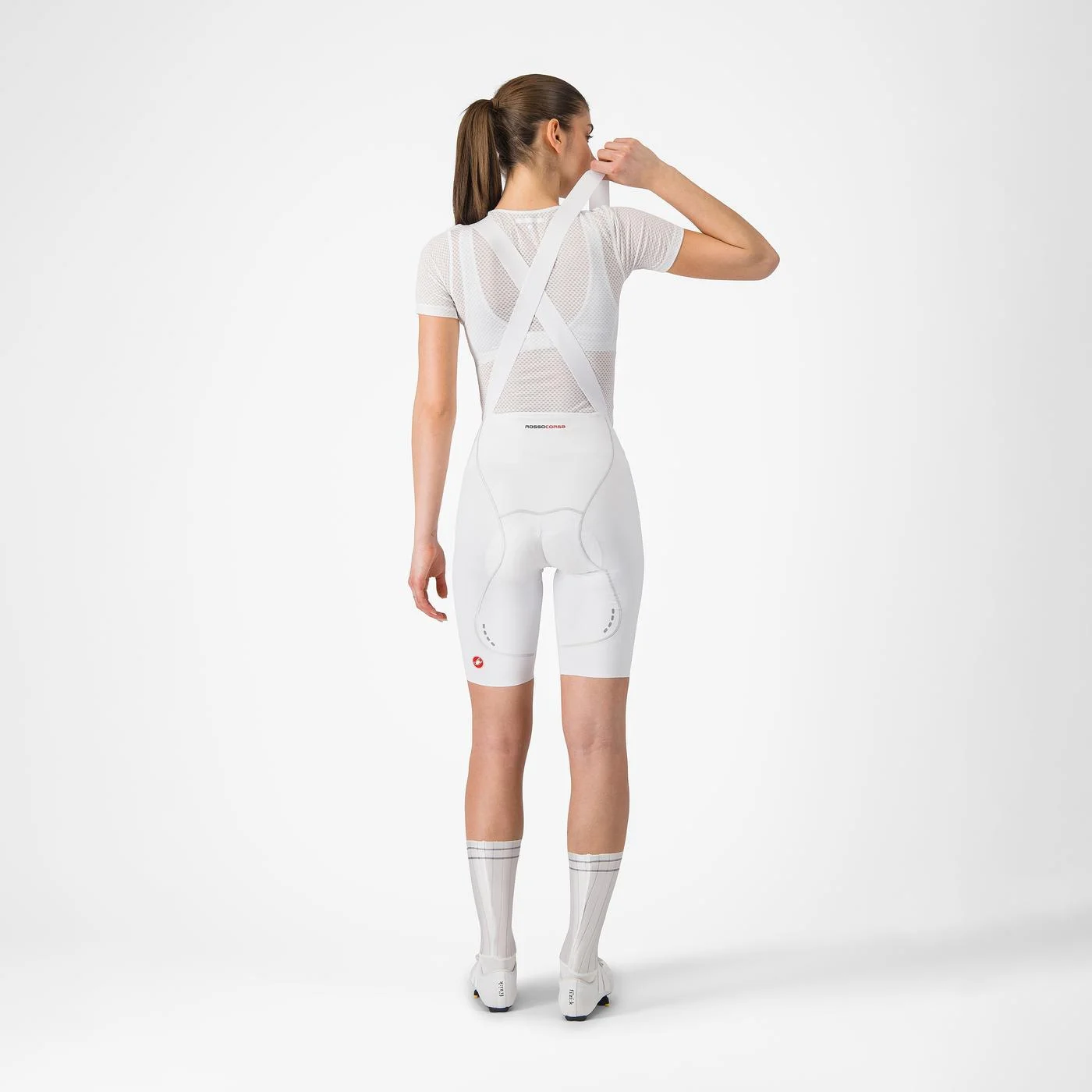 Pantaloni scurti cu bretele Castelli Free Aero Race S W, pentru femei, alb, XS [4]