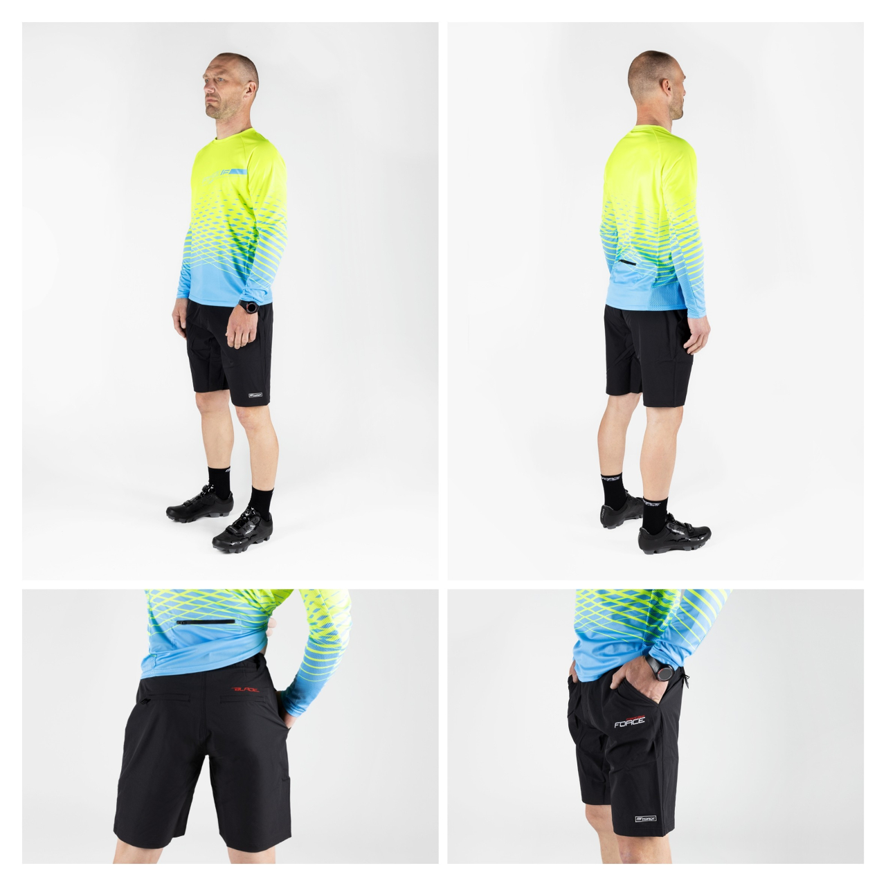 Pantaloni scurti Force Blade MTB, lenjerie cu bazon, Negru, S [3]