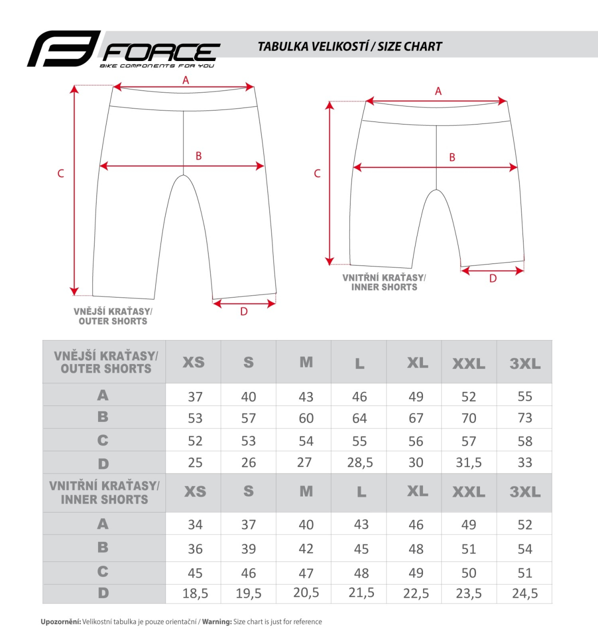 Pantaloni scurti Force Blade MTB, lenjerie cu bazon, Rosu, M [8]