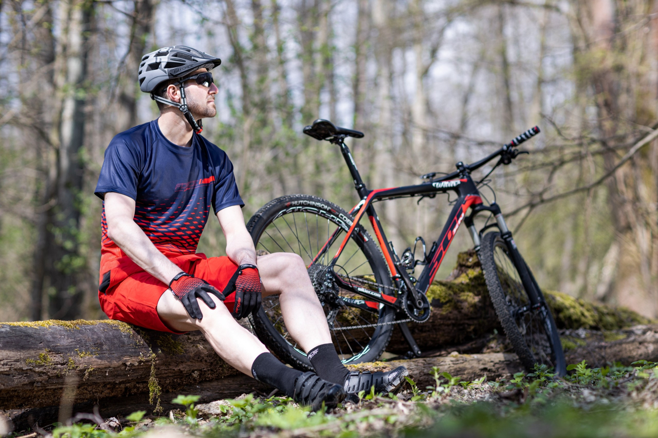 Pantaloni scurti Force Blade MTB, lenjerie cu bazon, Rosu, XS [11]