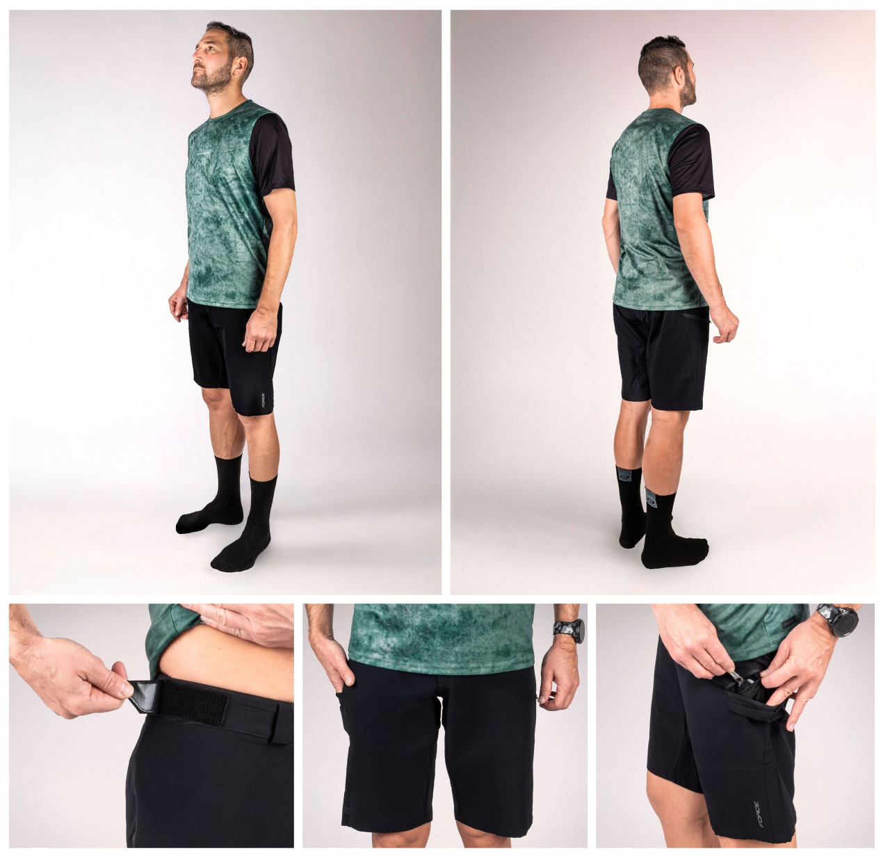 Pantaloni Scurti Force Mount MTB Negri XXXL [3]