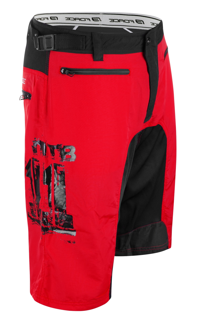 Pantaloni scurti Force MTB-11, bazon detasabil, Rosu/Negru, XXL [3]