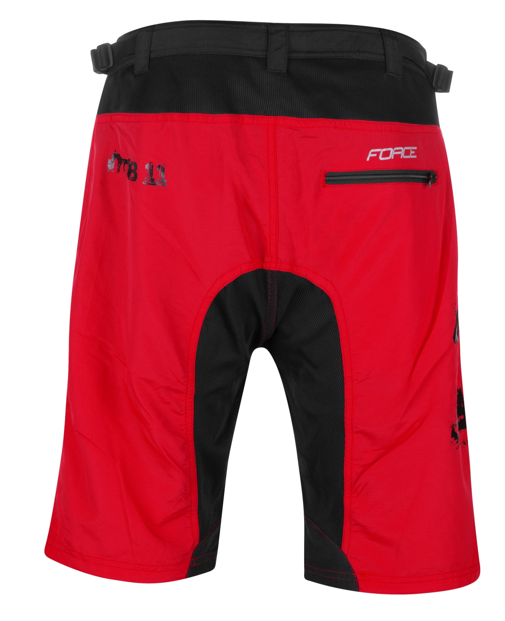 Pantaloni scurti Force MTB-11, bazon detasabil, Rosu/Negru, XXL [2]