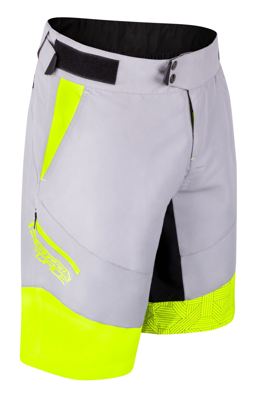Pantaloni scurti Force Storm pana la talie cu bazon, gri/fluo XL [3]