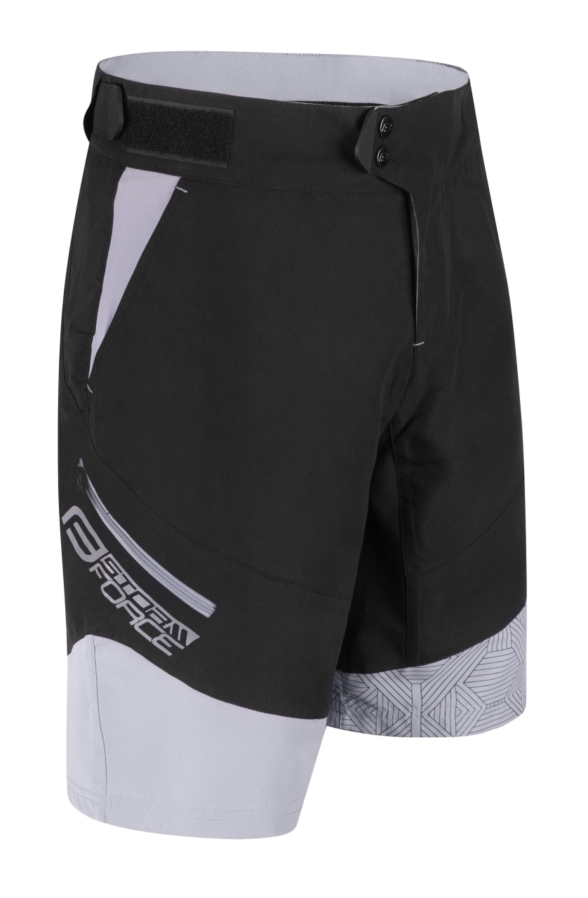 Pantaloni scurti Force Storm pana la talie cu bazon, negru/gri XS [3]