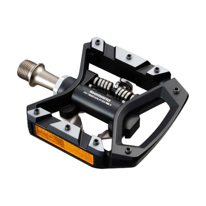 Pedale automate/platforma Shimano Deore XT PD-T8000, SPD, placute SM-SH56, cu catadioptru, Negru [2]