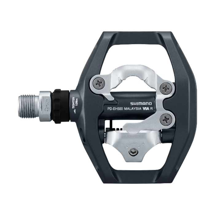 Pedale automate/platforma Shimano PD-EH500, SPD, placute SM-SH56, fara catadioptru, Gri [4]
