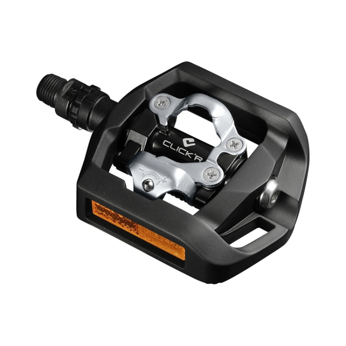 Pedale automate/platforma Shimano Deore XT PD-T8000, SPD, placute SM- Shimano PD-T421, CLICK'R, placute SM-SH56, cu catadioptru, Negru [1]