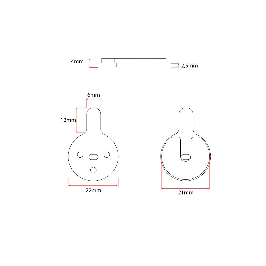 Placute frana din rasina pentru trotinete CT-011-R [2]