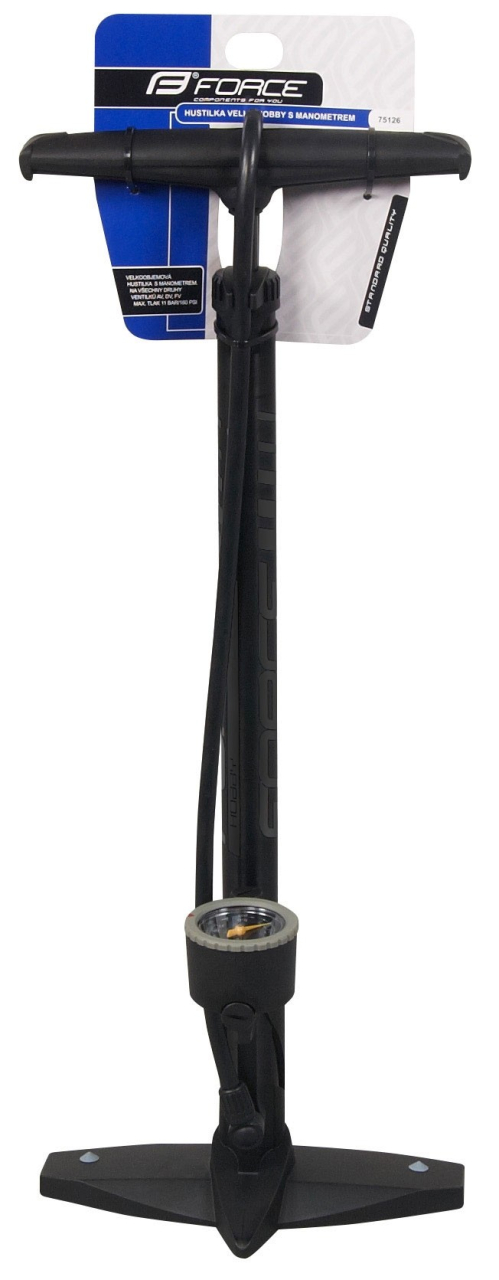 Pompa podea cu manometru Force Easy Hobby 11 Bar, plastic negru [3]