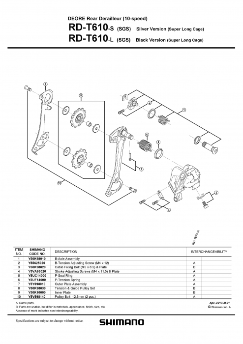 Rotite schimbator ghidare si tensionare pt Shimano RD-M593/RD-M610/RD-M615/RD-M640/RD-M663/RD-M670/RD-M675/RD-M7000-10/RD-5800 [3]