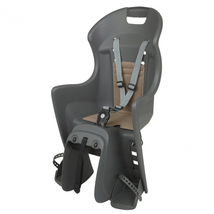 Scaun copii pentru bicicleta Dieffe Bikey Cool ELM, de spate, prindere pe portbagaj, Gri/Maro [1]