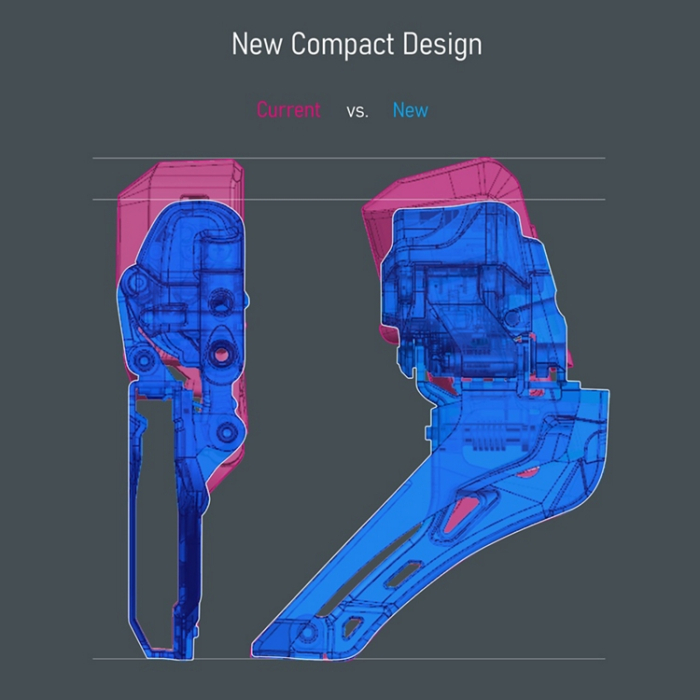 Schimbator fata Shimano Dura-Ace Di2 FD-R9250, 2x12 viteze, down-swing, brazed-on, unghi CS 61-66, pt 46-55T, CL 43.5mm [4]