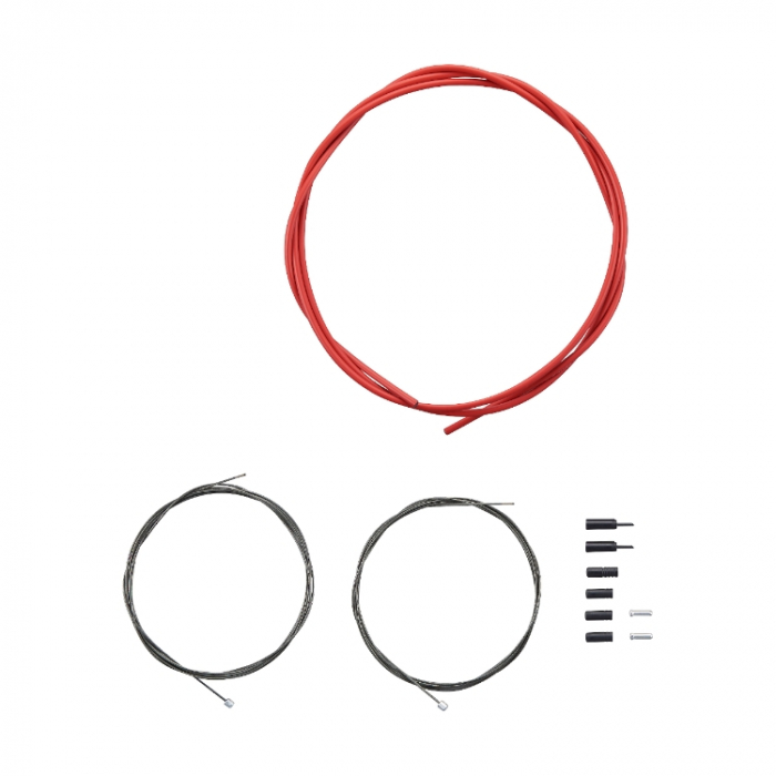 Set cablu si camasa schimbator Shimano Road OptiSlik rosu [2]