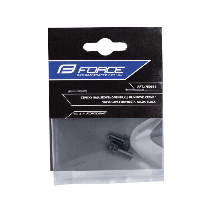 Set capacele ventil Presta Force Aluminiu, Negru [2]