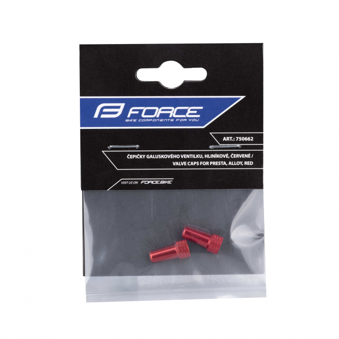 Set capacele ventil Presta Force Aluminiu, Rosu [2]