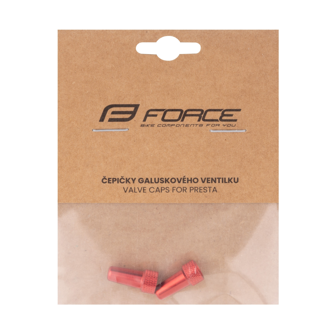 Set capacele ventil Presta Force Aluminiu, rosu [2]