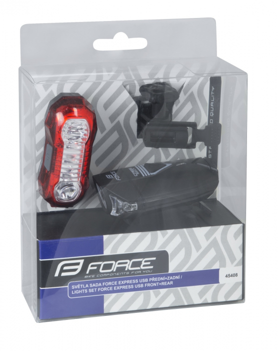 Set lumini Force Express USB, cu acumulator, fata/spate [2]