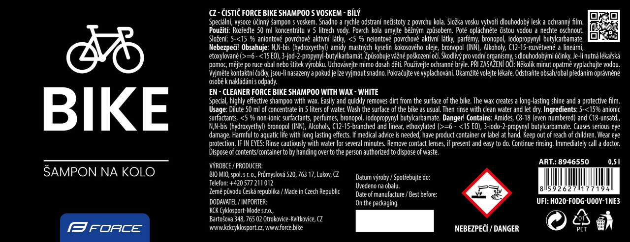 Solutie curatare Force Bike Shampoo 0.5l cu ceara [2]