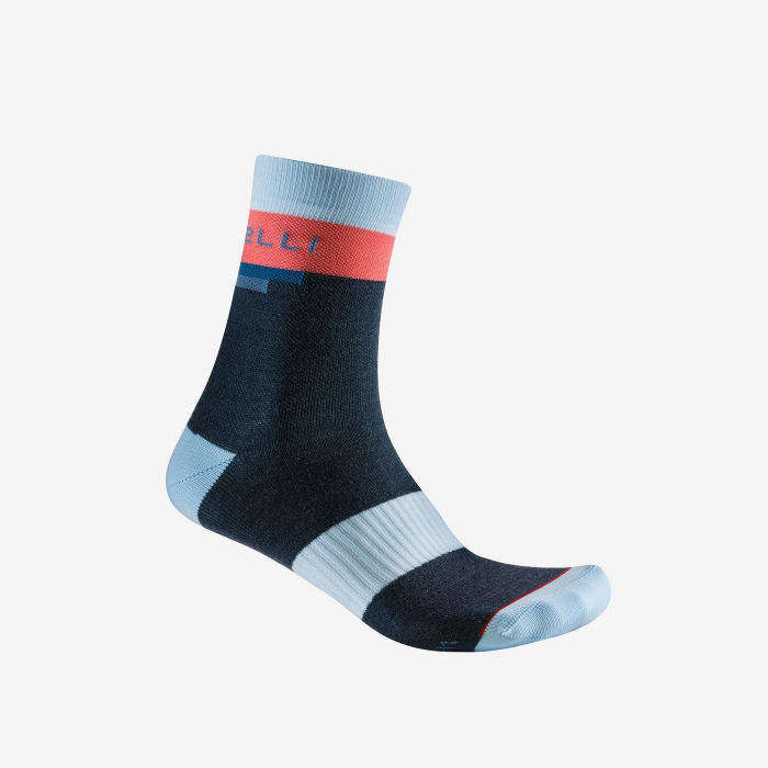 Sosete Castelli Velocissima 2 Thermal, bleumarin amurg/bleu pal/portocaliu briliant, S/M, 35-38 [1]