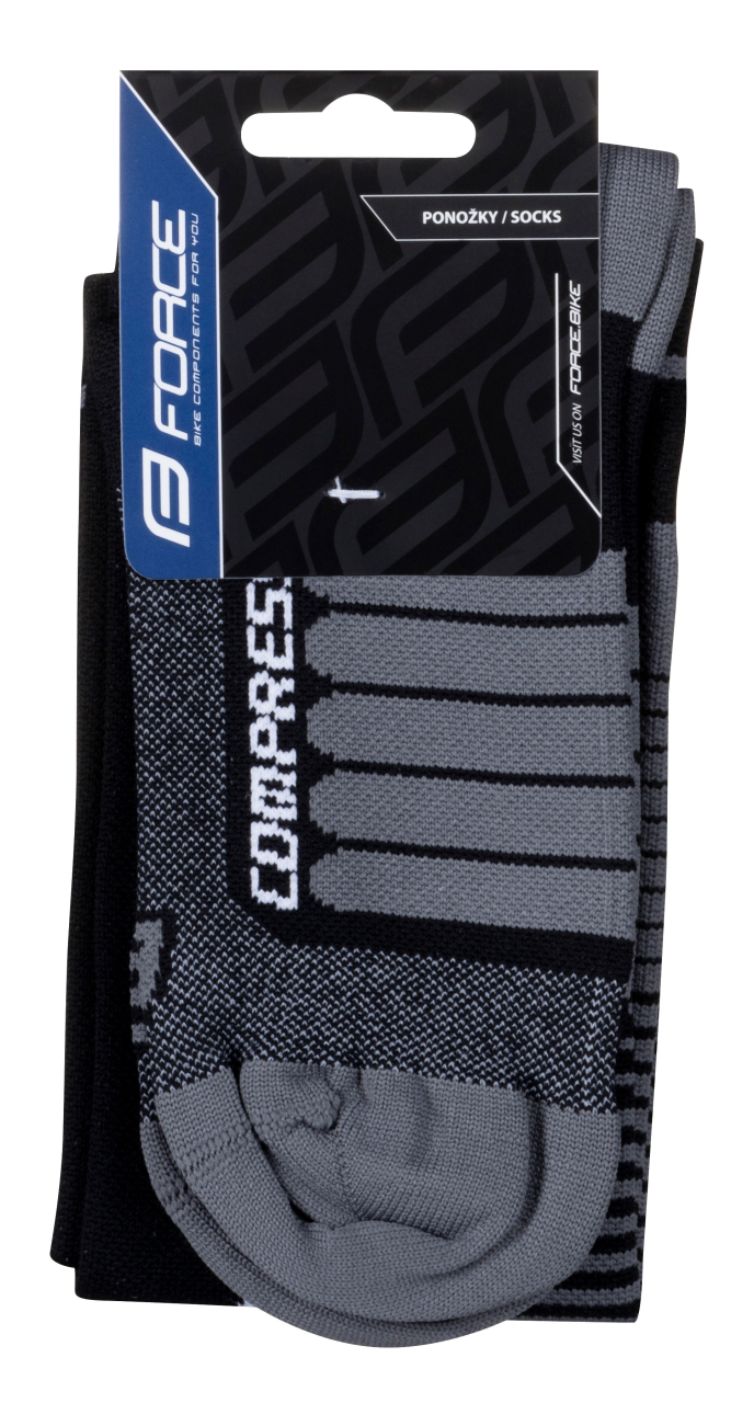 Sosete Force F Compress, negru/gri, 33-35 [2]