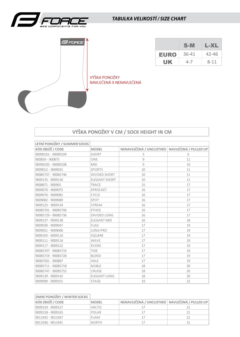 Sosete Force Long Pro alb/negru, 42-46 (L/XL [5]