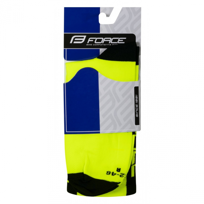 Sosete Force Long Pro galben fluo/negru, 42-46 (L/XL [2]