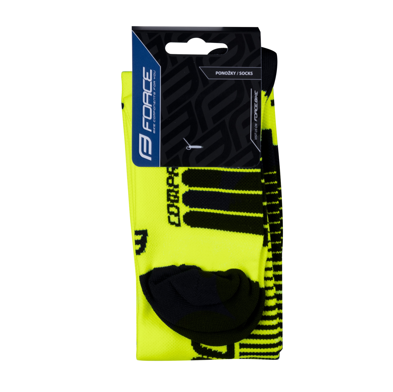 Sosete lungi Force Compress, negru/fluo, S-M (36-41) [2]