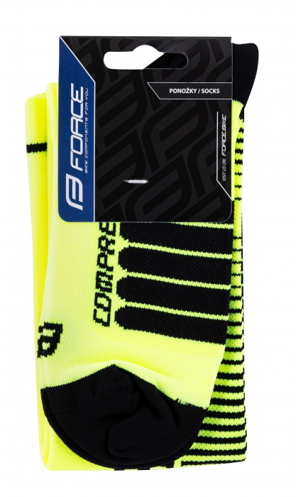 Sosete lungi Force Compress, negru/fluo, L-XL (42-47) [2]