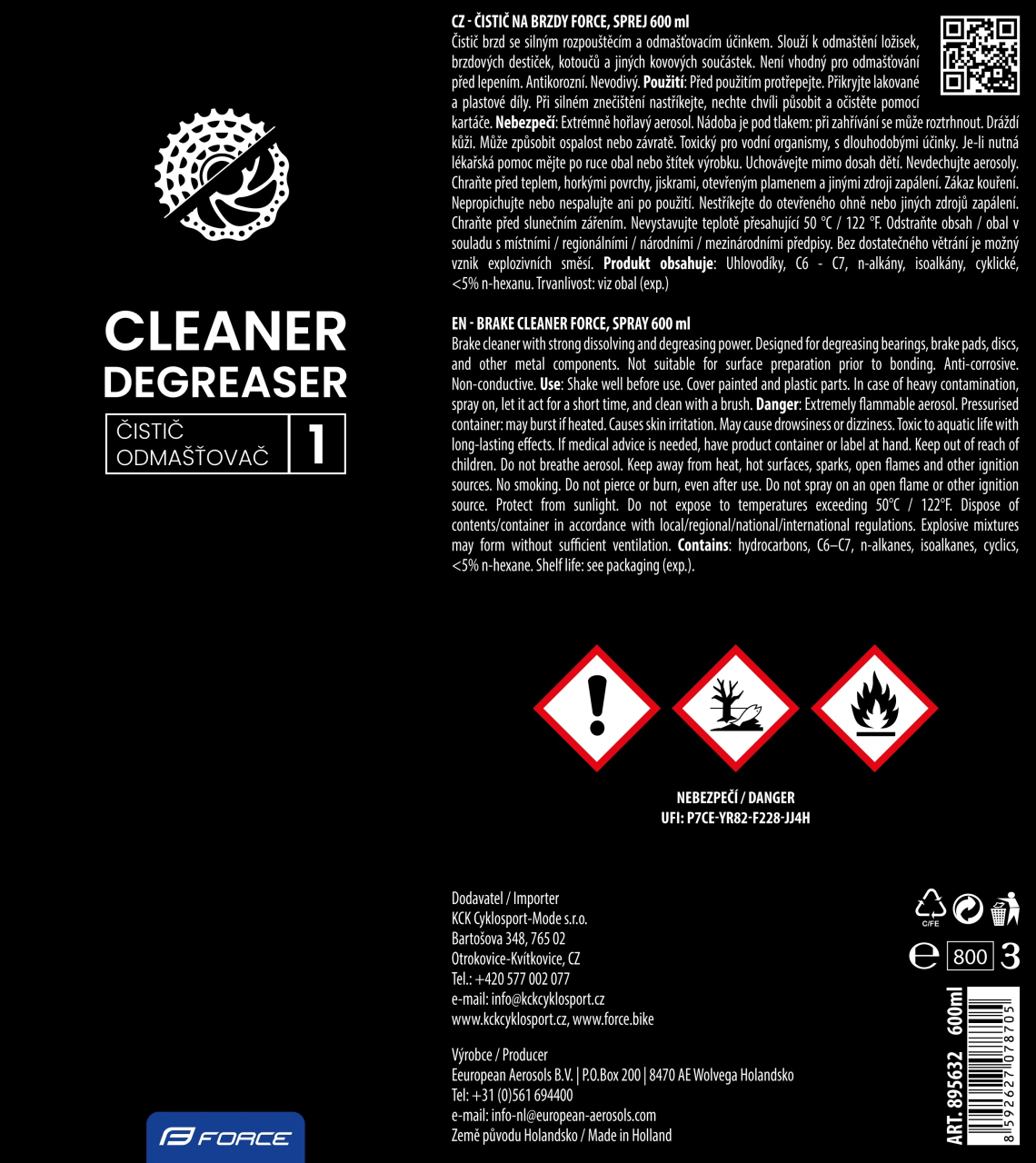 Spray degresant pentru frane Force 600 ml [2]